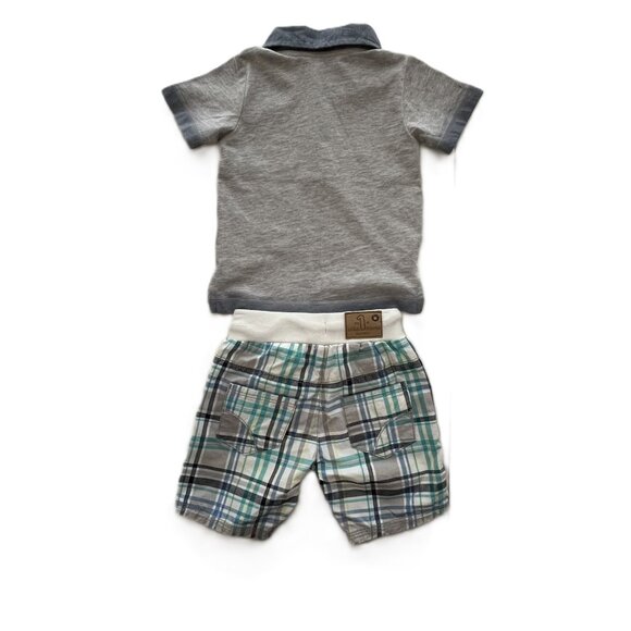 KANZ Baby Boy Cotton Short Set Size 6M, Beach Summer Preppy Handsome - Picture 2 of 16